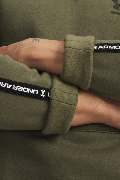 Чоловіче оливкове худі UA Icon Fleece HD Taping Under Armour L 1389356-391 - изображение 3