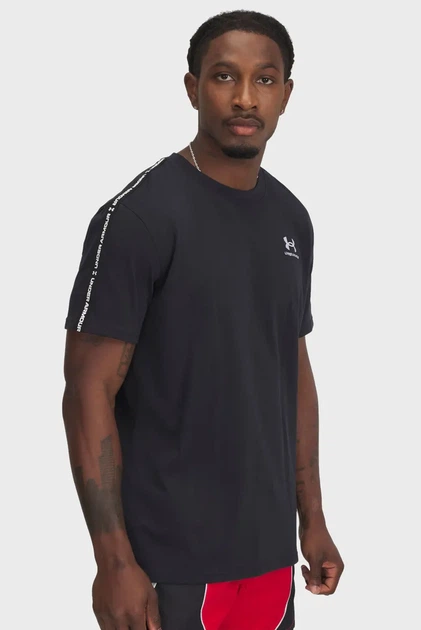 Чоловіча чорна футболка UA Icon HWT Tee Taping Under Armour XXL 1390300-001 - Фото 1 Чоловіча чорна футболка UA Icon HWT Tee Taping Under Armour XXL 1390300-001 - изображение 1