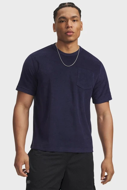 Чоловіча темно-синя футболка UA Icon SW Terry SS Under Armour XL 6009441-410 - Фото 1 Чоловіча темно-синя футболка UA Icon SW Terry SS Under Armour XL 6009441-410 - изображение 1