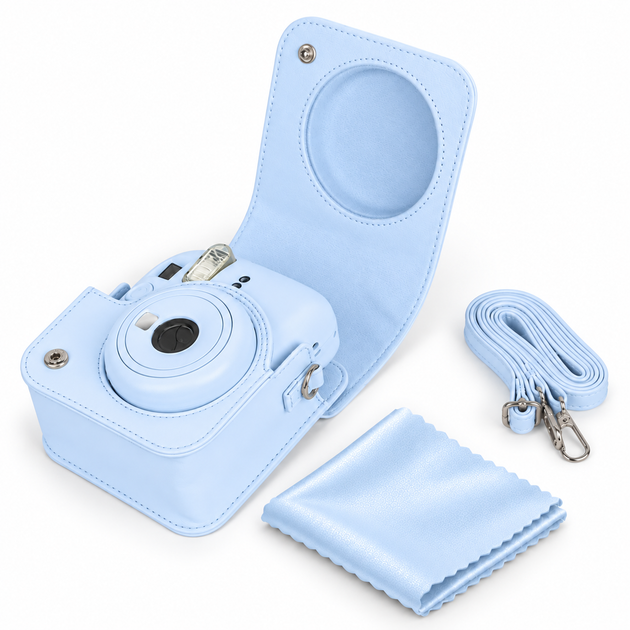 Чехол для фотоаппарата Fujifilm Instax Mini 13/12/11/9 Light Blue + салфетка из микрофибры (mrk5724) - Фото 2 Чехол для фотоаппарата Fujifilm Instax Mini 13/12/11/9 Light Blue + салфетка из микрофибры (mrk5724) - изображение 2