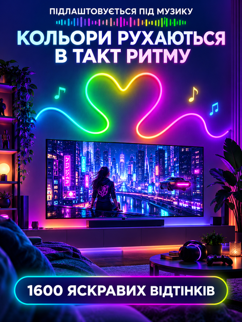 Гибкая неоновая LED-лента LONGITUD 10 м RGB с управлением через смартфон, USB Bluetooth, IP68, пульт дистанционного управления - изображение 6