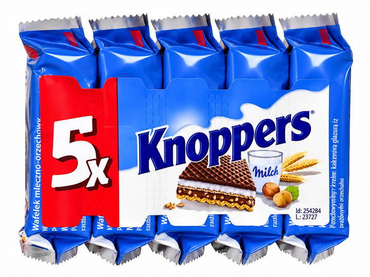 Вафли Knoppers молочные с фундуком 125 г - Фото 1 Вафли Knoppers молочные с фундуком 125 г - изображение 1