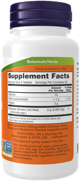 Хлорела Now Foods Chlorella 1000 1000 мг 60 таблеток (733739026309) - зображення 2