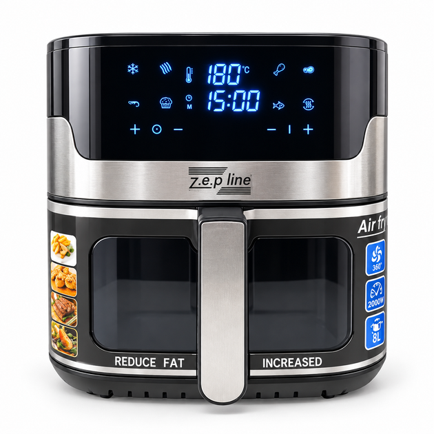Аэрогриль-мультипечь Zepline ZP-109A 12 л 4200 Вт с 2 ТЭНами, сенсорным управлением и силиконовой формой - изображение 6