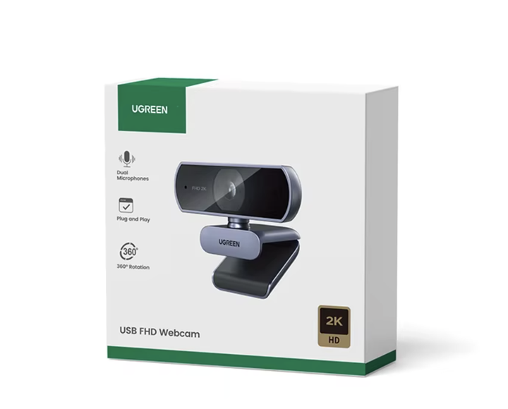 Веб-камера UGREEN 2K 2560×1440 30 FPS | USB, 2 микрофона, автоматическая коррекция освещения - изображение 8