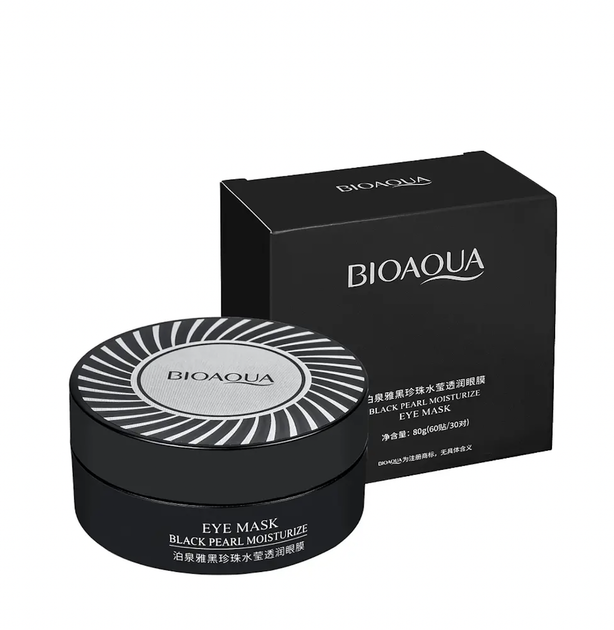 Гідрогелеві патчі під очі BIOAQUA Black Pearl Crystal Clear Eye Mask з чорними перлами та колагеном 60 шт (30 пар), (Z1-04035) - зображення 3