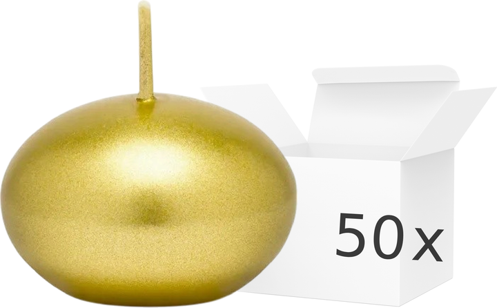 Zestaw świec pływających PartyDeco Dysk metalizowane 4 cm 50 szt. Złote (ZES5902230762763) - Zdjęcie 1 Zestaw świec pływających PartyDeco Dysk metalizowane 4 cm 50 szt. Złote (ZES5902230762763) - obraz 1
