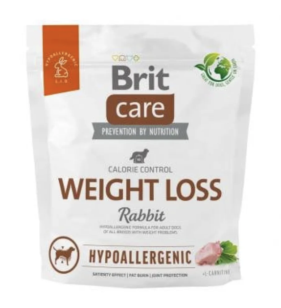 Сухий гіпоалергенний корм Brit Care Dog Hypoallergenic Weight Loss для собак із зайвою вагою з кроликом 1 кг - Фото 1 Сухий гіпоалергенний корм Brit Care Dog Hypoallergenic Weight Loss для собак із зайвою вагою з кроликом 1 кг - зображення 1