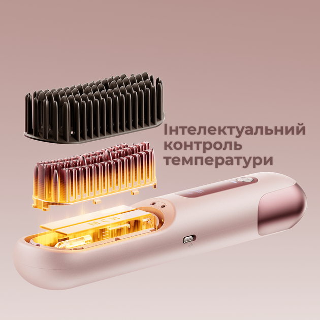 Беспроводная щетка-выпрямитель для волос Dreame Sleek Cherry Pink - изображение 3