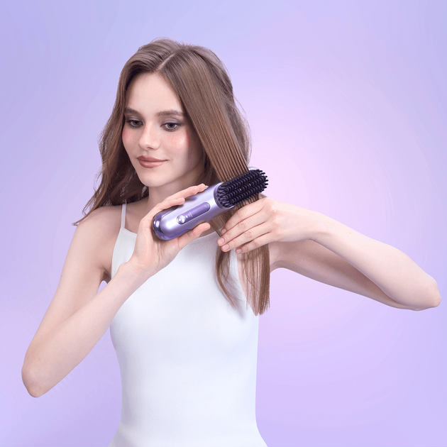 Беспроводная щетка-выпрямитель для волос Dreame Sleek Berry Purple - изображение 4