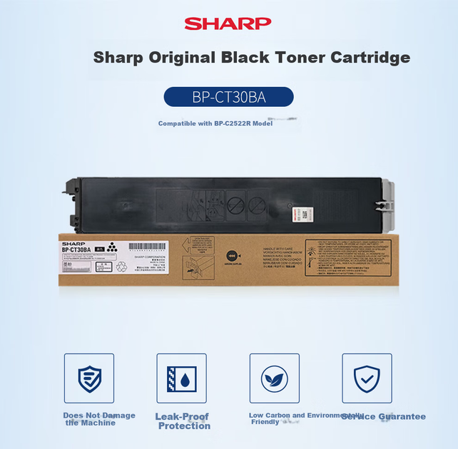 Тонер Sharp BP-CT30BA с чипом Black - Фото 3 Тонер Sharp BP-CT30BA с чипом Black - изображение 3