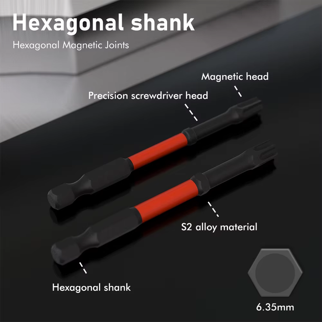 Набір подовжених магнітних біт Torx Tamper (з отвором) S2 75 мм (TT7–TT40, 13 предметів) під шуруповерт і гайковерт - Фото 4 Набір подовжених магнітних біт Torx Tamper (з отвором) S2 75 мм (TT7–TT40, 13 предметів) під шуруповерт і гайковерт - зображення 4