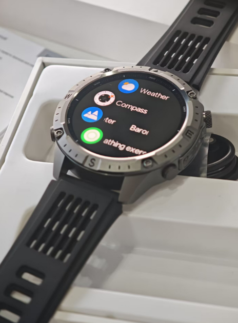 Чоловічий смарт-годинник чорний спортивний Amoled Bluetooth 5.0 два ремінці Uwatch Smart Titan 2 (408394) - зображення 4
