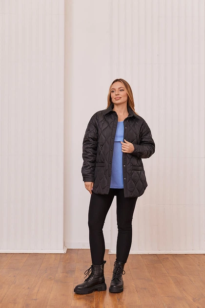 Куртка демисезонная для беременных трансформер oversize Alabama 4XL (54) Lullababe LB01AL136 черный - изображение 6