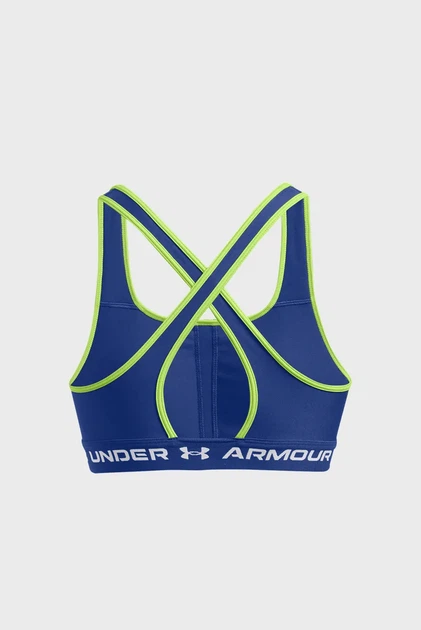Жіночий синій топ UA Crossback Mid Bra Under Armour XS 1361034-432 - зображення 6