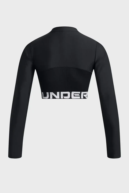 Женский черный топ HeatGear Rib 1/4 Zip LS Under Armour LG 1388692-001 - изображение 4