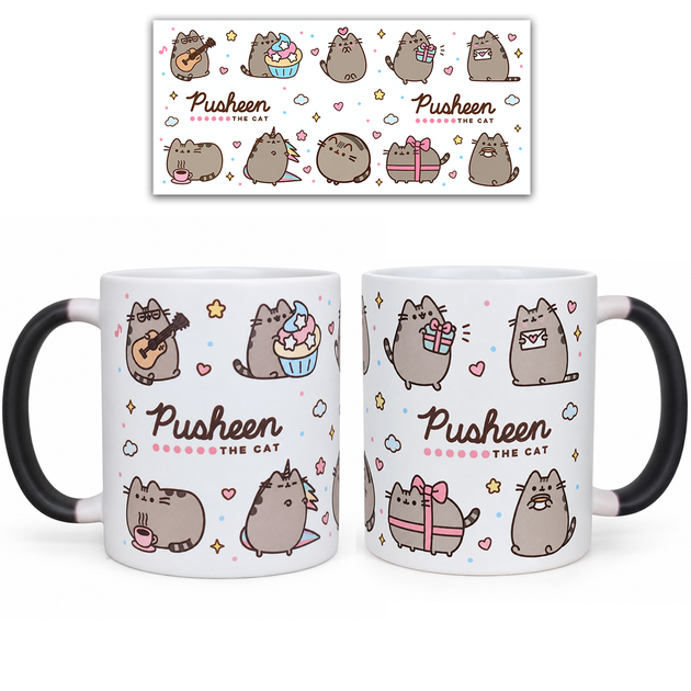 Чашка хамелеон Кіт Пушин Pusheen the Cat змінює колір при нагріванні 330 мл - Фото 3 Чашка хамелеон Кіт Пушин Pusheen the Cat змінює колір при нагріванні 330 мл - зображення 3