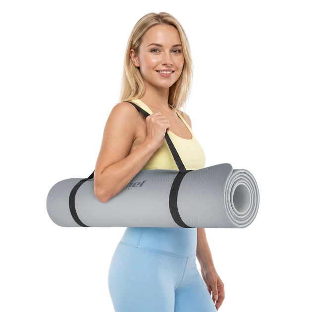 Килимок для йоги Rebel Active 183x61 см 6 мм TPE Grey (5901890130912) - Фото 7 Килимок для йоги Rebel Active 183x61 см 6 мм TPE Grey (5901890130912) - зображення 7