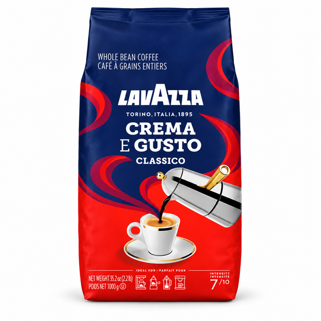 Кава в зернах Lavazza Crema e Gusto Classico 1 кг × 6 шт. (6 кг) - Фото 2 Кава в зернах Lavazza Crema e Gusto Classico 1 кг × 6 шт. (6 кг) - изображение 2