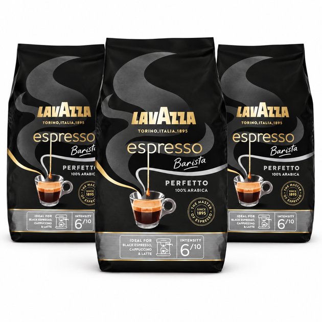 Кава в зернах Lavazza Espresso Barista Perfetto 100% Arabica 1 кг × 3 шт. (3 кг) - Фото 1 Кава в зернах Lavazza Espresso Barista Perfetto 100% Arabica 1 кг × 3 шт. (3 кг) - изображение 1