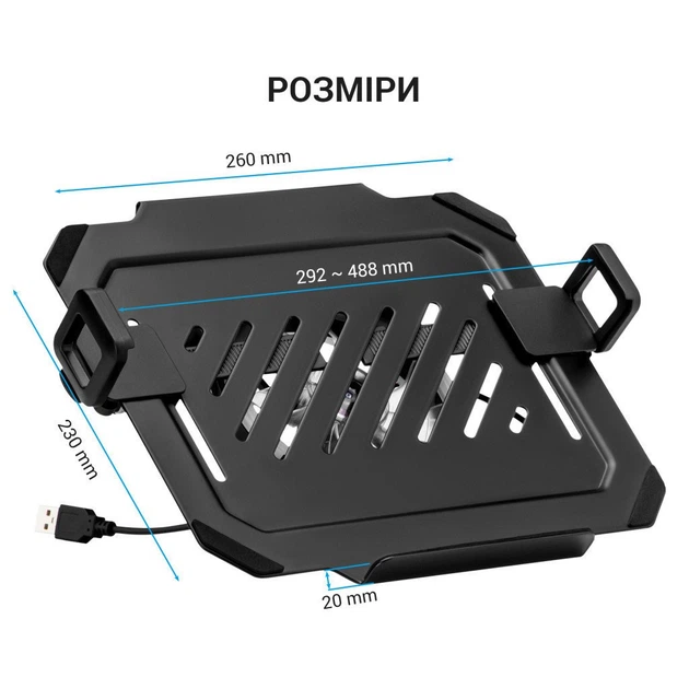 Підставка до ноутбука OfficePro для кронштейнів VESA 75x75,100x100 +RGB (LH474B) - изображение 5