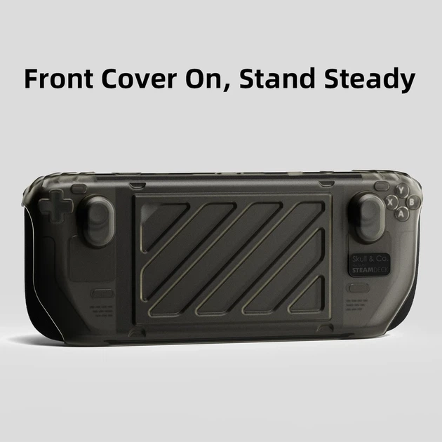 Защитный комплект Skull & Co. StandGrip + Front Cover для Steam Deck, чехол-подставка, TPU + PC, Smoky Black - изображение 5