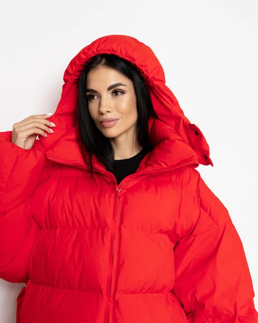 Пуховик oversize Alba красный - M - Фото 9 Пуховик oversize Alba красный - M - изображение 9