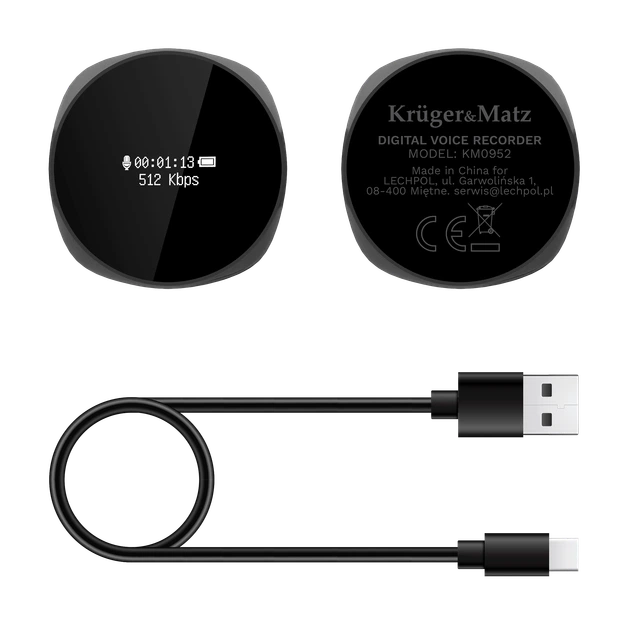 Dyktafon cyfrowy Kruger&Matz KM0952 8 GB (5901890130349) - obraz 4