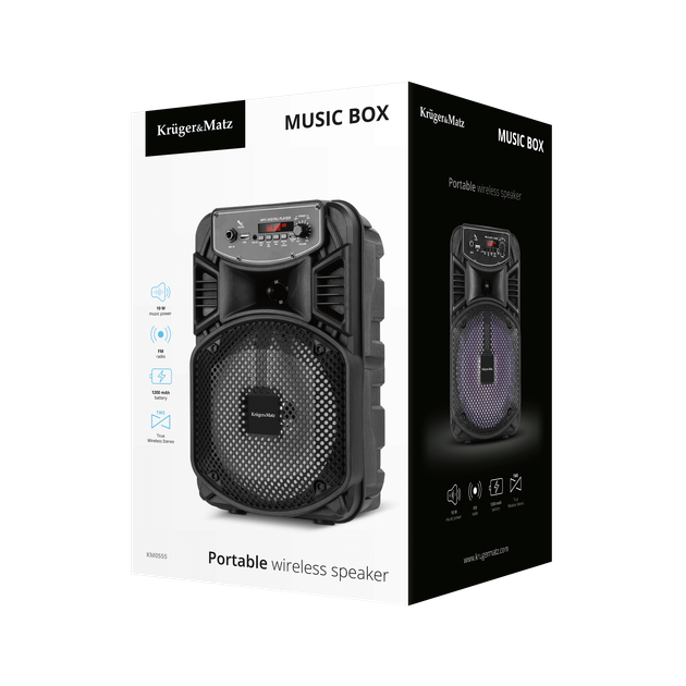 Głośnik przenośny Kruger&Matz Music Box KM0555 Black (5901890055888) - obraz 5