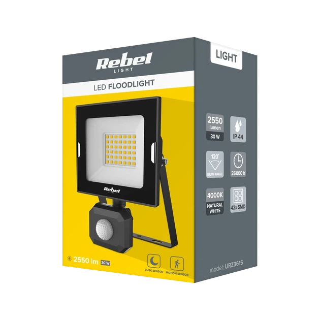 Светодиодный прожектор REBEL 30W 4000K 230V с датчиком движения (URZ3615) - изображение 3