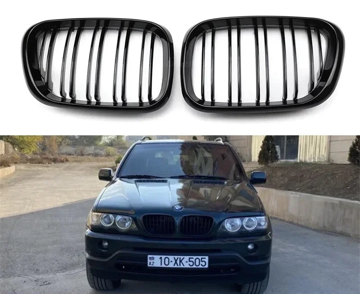 Ноздрі решітка радіатора M-Look чорна глянсова для BMW X5 E-53 1999-2003 рр. - зображення 2