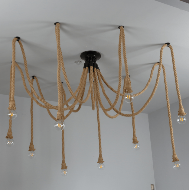 Люстра Industrial Edison Chandelier Rope - зображення 2