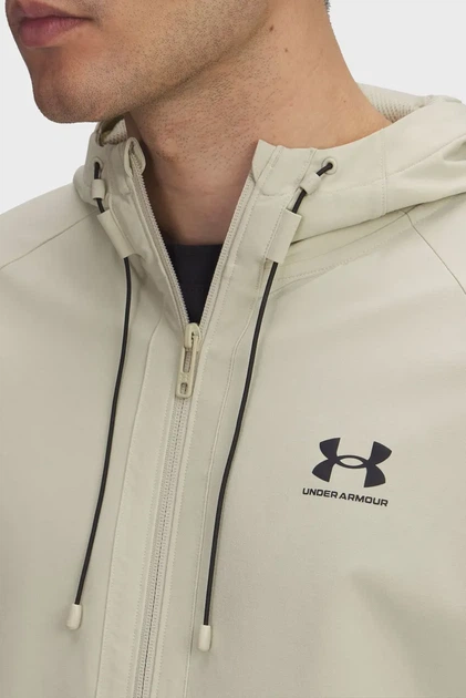 Чоловіча бежева вітровка UA Vibe Woven Jacket Under Armour L 6003001-289 - Фото 2 Чоловіча бежева вітровка UA Vibe Woven Jacket Under Armour L 6003001-289 - зображення 2