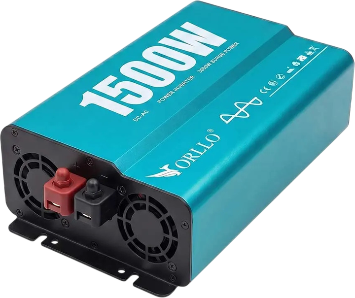 Перетворювач напруги ORLLO 12V/230V 1500W (пікова 3000W) DC/AC чистий синус (PN-1500W) - зображення 2