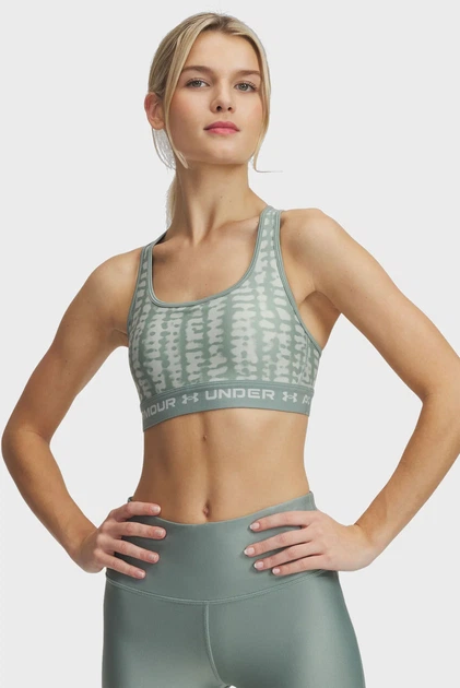 Спортивный топ женский Under Armour Crossback Mid Print M Черный 1361042-348 - Фото 1 Спортивный топ женский Under Armour Crossback Mid Print M Черный 1361042-348 - изображение 1