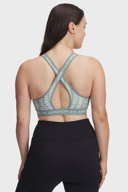 Спортивный топ женский Under Armour Crossback Mid Print M Черный 1361042-348 - Фото 6 Спортивный топ женский Under Armour Crossback Mid Print M Черный 1361042-348 - изображение 6