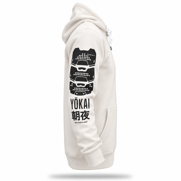 Худі Fabric of the Universe біле з молочним відтінком оверсайз з принтом ONI Yokai S (24-574-203) - Фото 5 Худі Fabric of the Universe біле з молочним відтінком оверсайз з принтом ONI Yokai S (24-574-203) - изображение 5