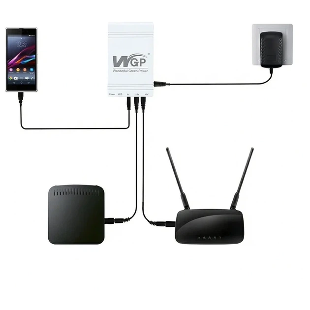 ДБЖ Mini UPS WGP UPS103C 20000mAh 5V/12V/12V, Li-ion 4*5Ah - Фото 7 ДБЖ Mini UPS WGP UPS103C 20000mAh 5V/12V/12V, Li-ion 4*5Ah - зображення 7