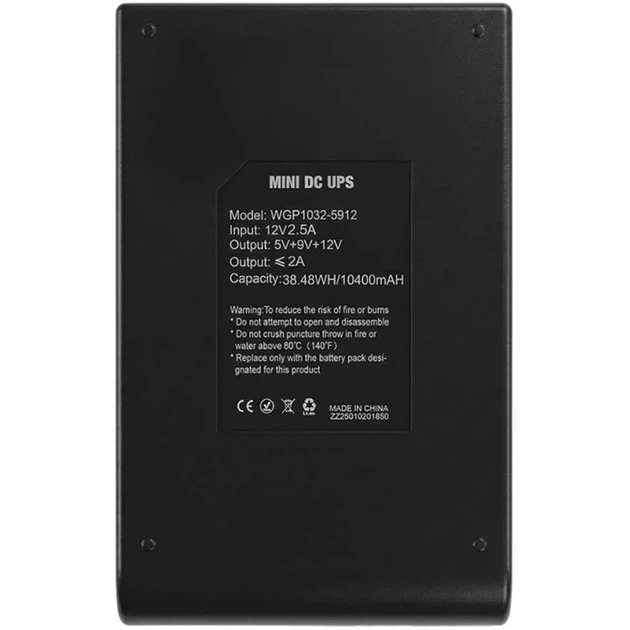 ИБП Mini UPS WGP UPS1032 10400mAh 5V/9V/12V, Li-ion 4*2.6Ah - изображение 6