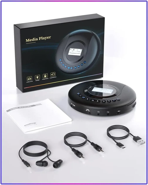 Портативний акумуляторний CD-програвач ARAFUNA CD-521 з Bluetooth та FM-радіо — персональний плеєр - зображення 3