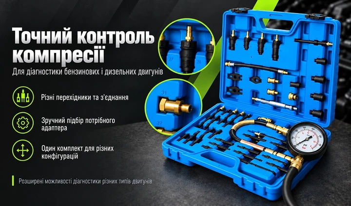 Компрессометр Alloid для дизельных и бензиновых двигателей (KU-1013) - изображение 6