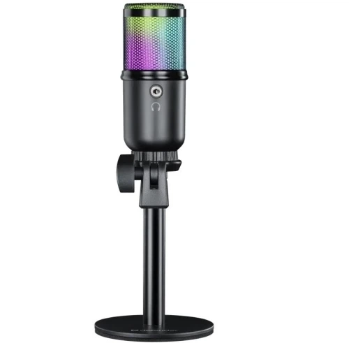 Мікрофон Defender Glow GMC 400, Black, USB, конденсаторний, RGB підсвічування, підставка, 1.3 м (64640) - Фото 2 Мікрофон Defender Glow GMC 400, Black, USB, конденсаторний, RGB підсвічування, підставка, 1.3 м (64640) - зображення 2