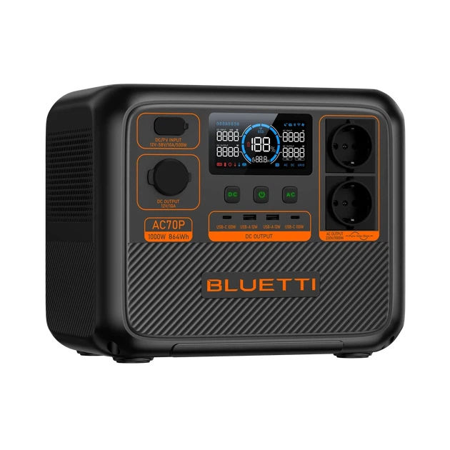 Портативна зарядна станція BLUETTI AC70P 864 Вт·год 1000 Вт LiFePO4 - зображення 2