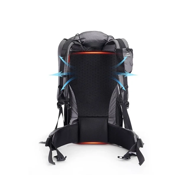 Рюкзак туристичний Naturehike Rock NH19BP095 60+5 л графіт у клітинку - зображення 4