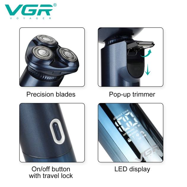 Электробритва VGR V-392 BLUE - Фото 3 Электробритва VGR V-392 BLUE - изображение 3