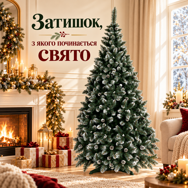 Новорічне дерево Кармен заввишки 2 метри із срібним оформленням та перлинами - Фото 3 Новорічне дерево Кармен заввишки 2 метри із срібним оформленням та перлинами - изображение 3