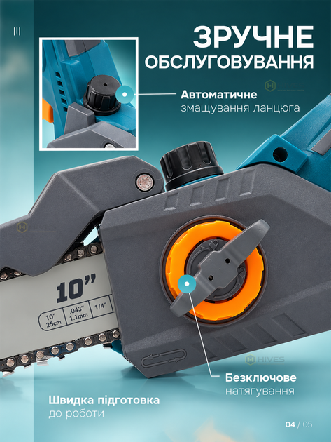 Аккумуляторная цепная пила 20 В 900 Вт, шина 25 см, 9,6 м/с, безщеточная пила для обрезки веток без АКБ и ЗП - Фото 3 Аккумуляторная цепная пила 20 В 900 Вт, шина 25 см, 9,6 м/с, безщеточная пила для обрезки веток без АКБ и ЗП - изображение 3