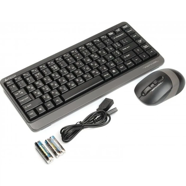 Bluetooth Клавіатура A4Tech FG1110 Grey + миша UA - Фото 3 Bluetooth Клавіатура A4Tech FG1110 Grey + миша UA - зображення 3