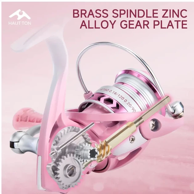 Ультралайтовая рыболовная катушка 1500S HAUT TON PINK , 3+1BB 5.2:1 Max Drag 8Kg - Фото 3 Ультралайтовая рыболовная катушка 1500S HAUT TON PINK , 3+1BB 5.2:1 Max Drag 8Kg - изображение 3