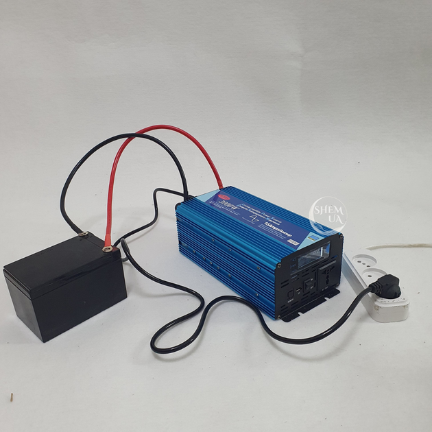 Перетворювач напруги інвертор Wimpex 3000W 12В–220В з функцією заряджання АКБ, дисплеєм та USB від АКБ 12В, з чистою синусоїдою, номінальна потужність 3000Вт, WX-3100 - зображення 2
